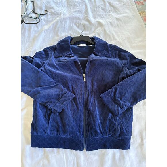 Kim Rogers Womens Casual Full Zip Jacket, Size M Dark Blue - Picture 2 of 12